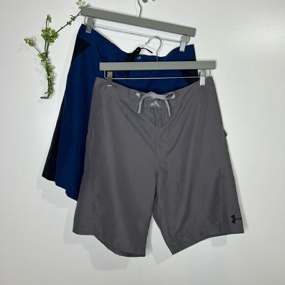 Under Armour Men’s Swim Board Shorts Bundle Blue Gray 34W - Picture 1 of 10